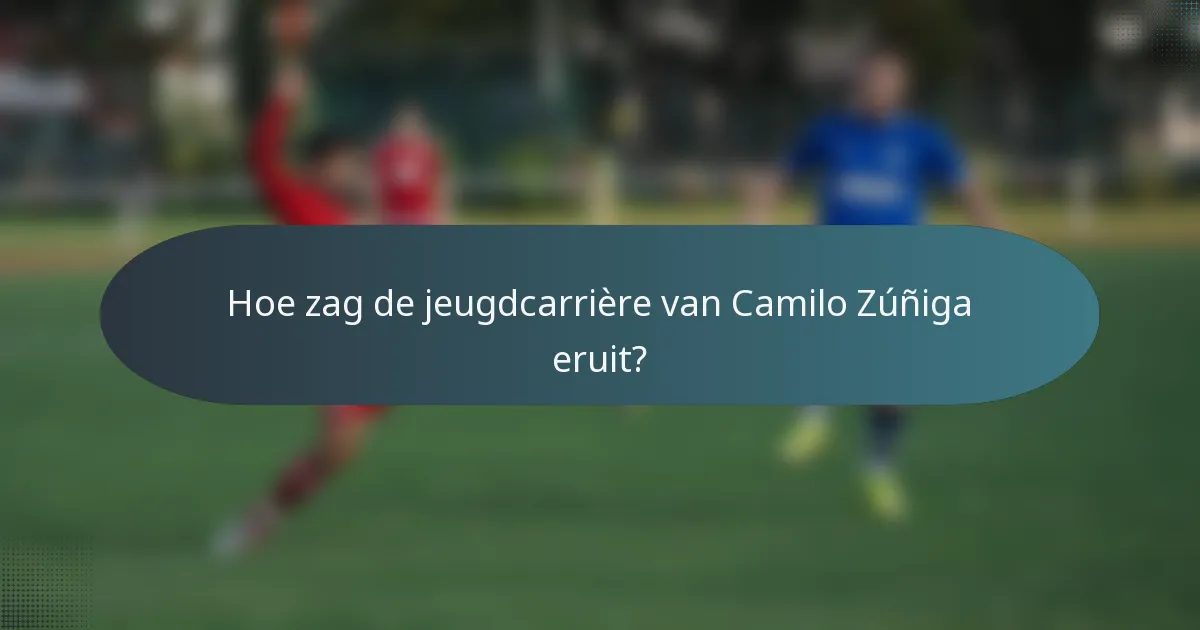 Hoe zag de jeugdcarrière van Camilo Zúñiga eruit?