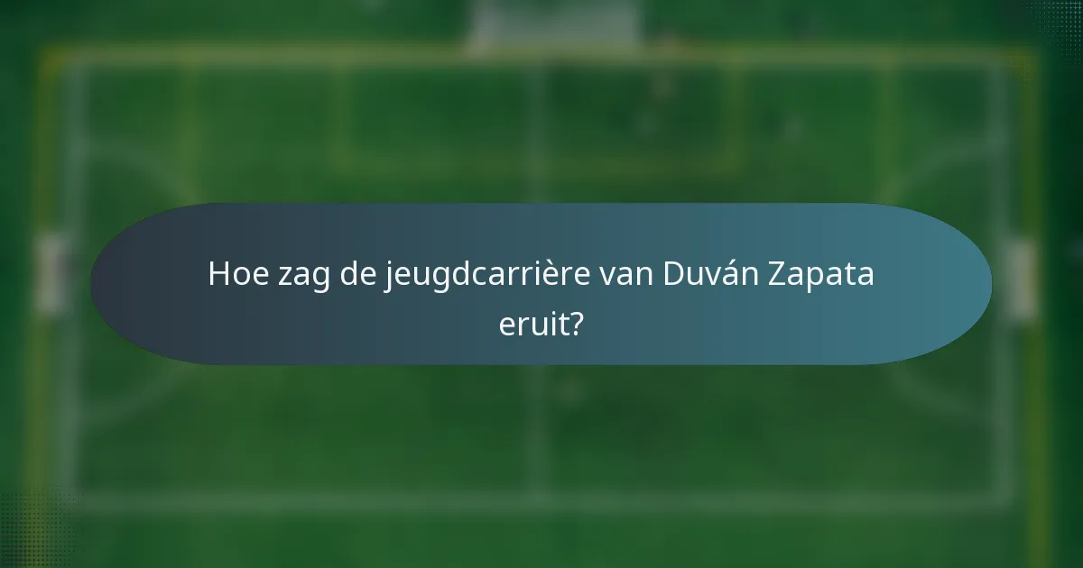 Hoe zag de jeugdcarrière van Duván Zapata eruit?