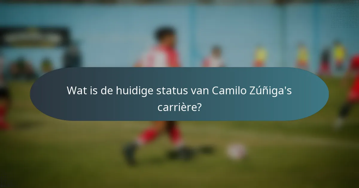 Wat is de huidige status van Camilo Zúñiga's carrière?