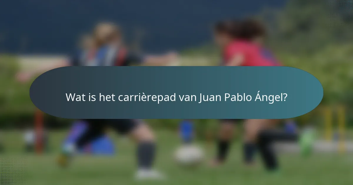 Wat is het carrièrepad van Juan Pablo Ángel?