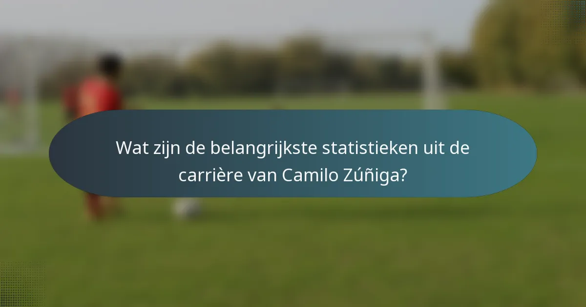 Wat zijn de belangrijkste statistieken uit de carrière van Camilo Zúñiga?