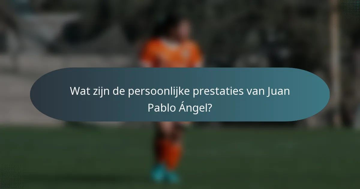 Wat zijn de persoonlijke prestaties van Juan Pablo Ángel?