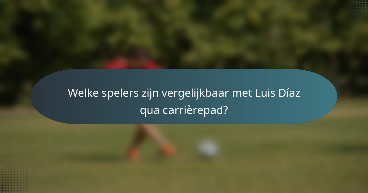 Welke spelers zijn vergelijkbaar met Luis Díaz qua carrièrepad?